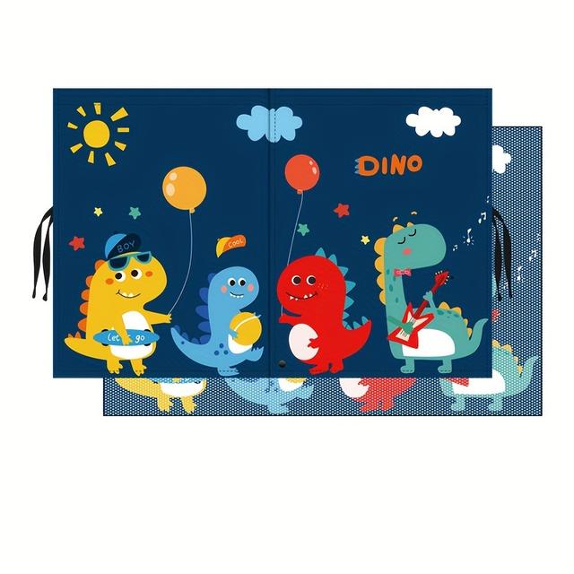 TEMU Fit Thickened Magnetic Car Window Curtain - Double-sided Insulation With Cute Cartoon Dinosaur Design, Your Vehicle Cool, On Metal Frame/body