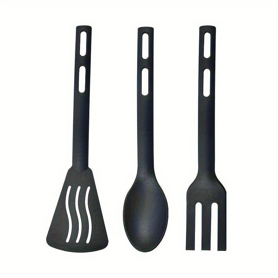 TEMU 3pcs Set, Integrated Nylon Kitchen Utensils Including A Spatula, Rice Scoop, And Fork, Perfect For Travel And Camping As A Portable Dining Set