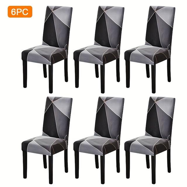TEMU 2/4/6 unidades Capa de Cadeira de Poliéster Elástico Estampado para Casa, Removível e Lavável, Capa Universal Decorativa para Cadeira de Jantar, Capa de Almofada para