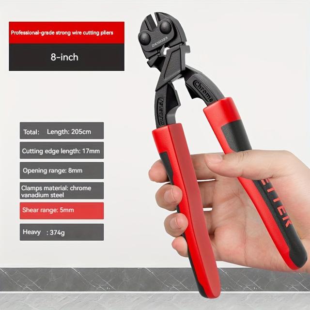 TEMU قصّاصات أسلاك صغيرة متعددة الوظائف مصممة لقطع أسلاك الصلب وخرسانة الرفرادب بسهولة