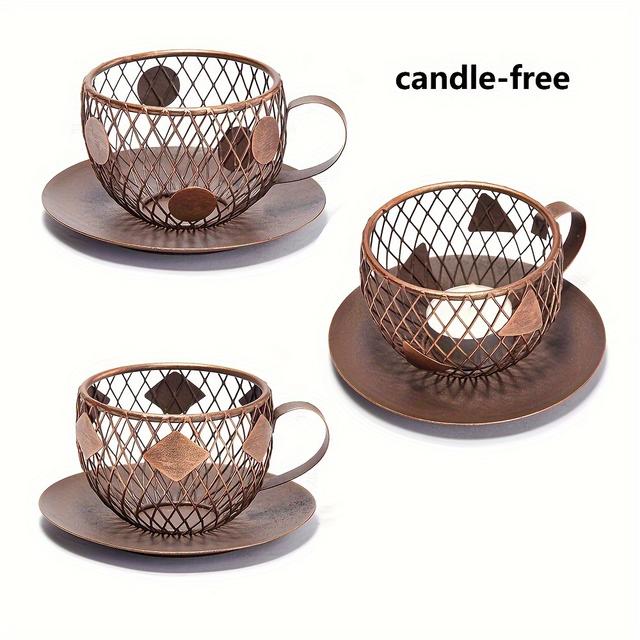 TEMU Set Of 3 Coffee Holders, Candle Holders , Home, Office, Dining Room, Wedding Anniversary, Valentine's Day, Romantic Table Decoration, Christmas, Halloween