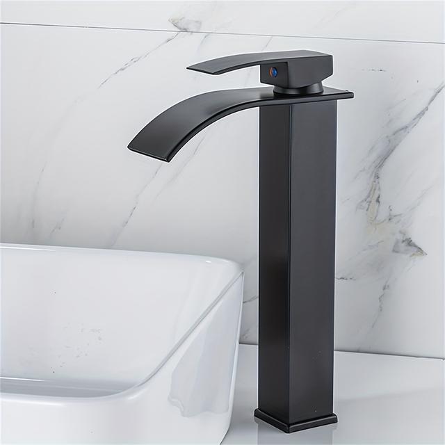 TEMU Tall Waterfall Spout Household , Bathroom Vessel Sink , Sink Hot And Cold Water