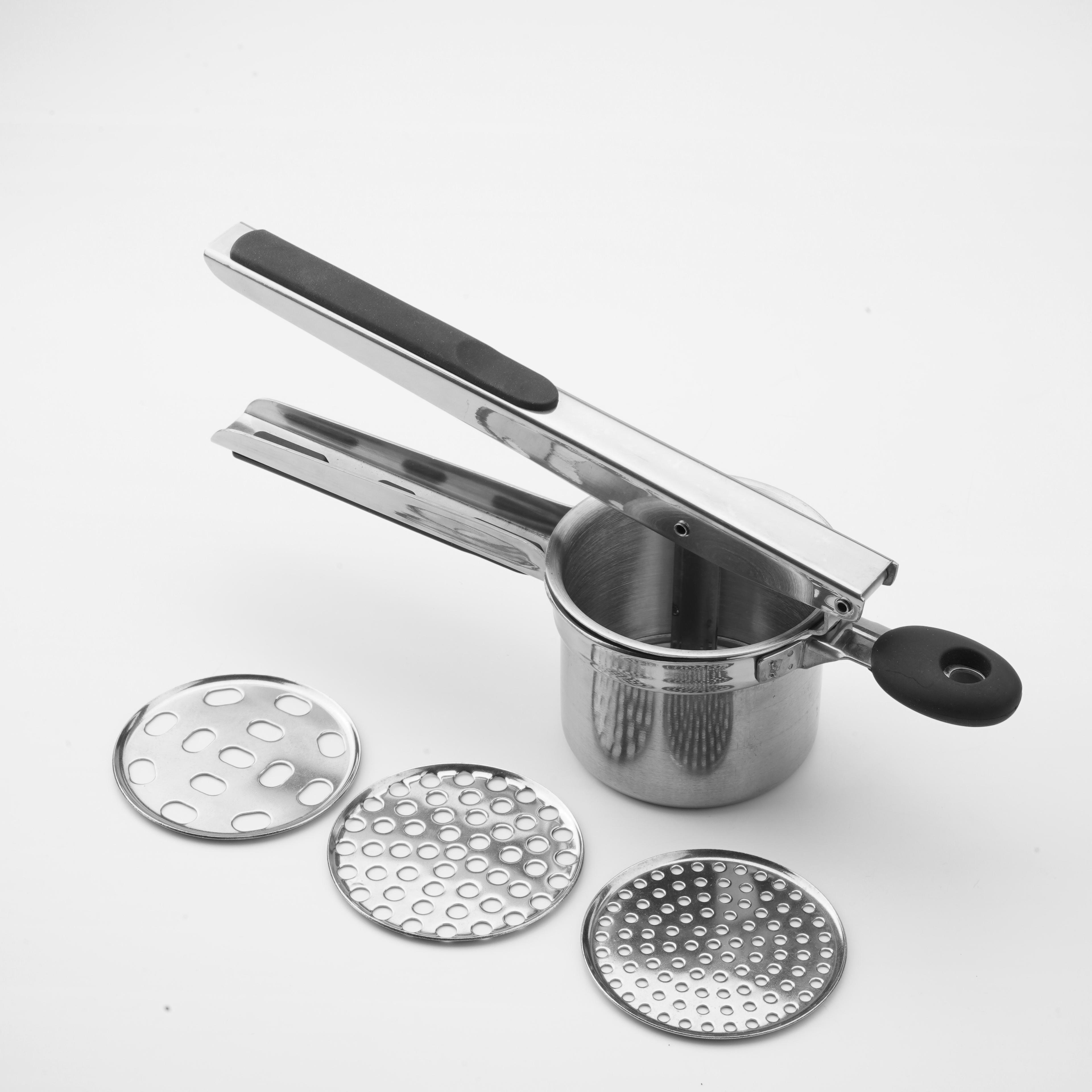 TEMU Potato Ricer,ricer For ,heavy Duty Potato Masher With 3 Interchangeable Discs,potato Ricer Stainless Steel For Fluffy Potato,spaetzle Maker,potato Press,press And Mash Kitchen Gadget For Perfect