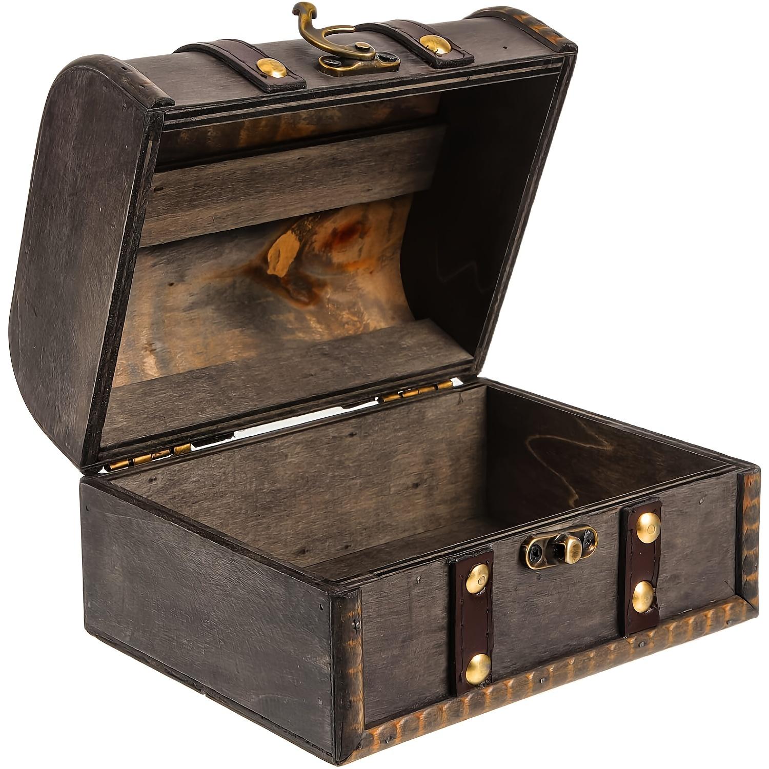 TEMU Wooden Jewelry Box With Lock, Decorative Jewelry Container, Handmade Leather Ornament Box, Jewelry Boxes