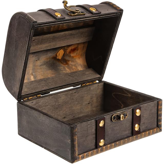 TEMU Wooden Jewelry Box With Lock, Decorative Jewelry Container, Handmade Leather Ornament Box, Jewelry Boxes