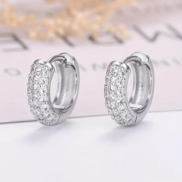 TEMU Silvery Needle Earrings For Men, Light Luxury, Style, Earrings For Women, Hip-hop Street Ear Additions