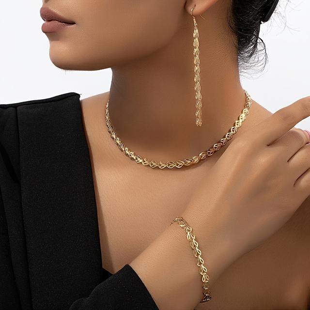 TEMU A Handmade 3pcs Set Of Necklace, Earrings, And Bracelet