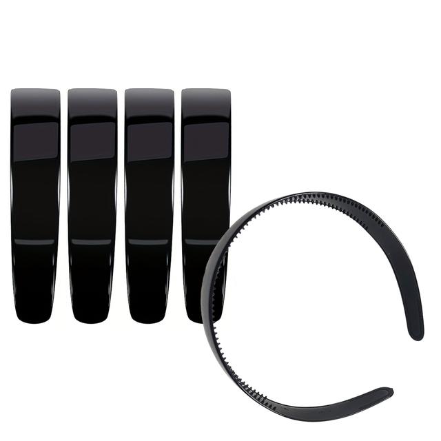 TEMU 5/10 piezas de diademas clásicas y elegantes para mujer, hechas a mano, cómodas y antideslizantes, en color negro