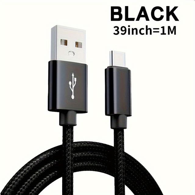 TEMU 39inch/78inch/118inch Usb Type C Cable Fast Charging Data For Xiaomi Vivo Oppo Redmi And More Usb C Smartphones Charger Cable Cords