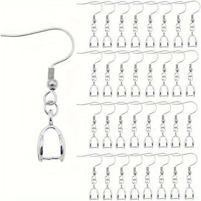 TEMU 100pcs Copper Plated Earring Hooks With Clip Buckles & Backs - Making Supplies For Pendants, Big Earhook, Earplugs