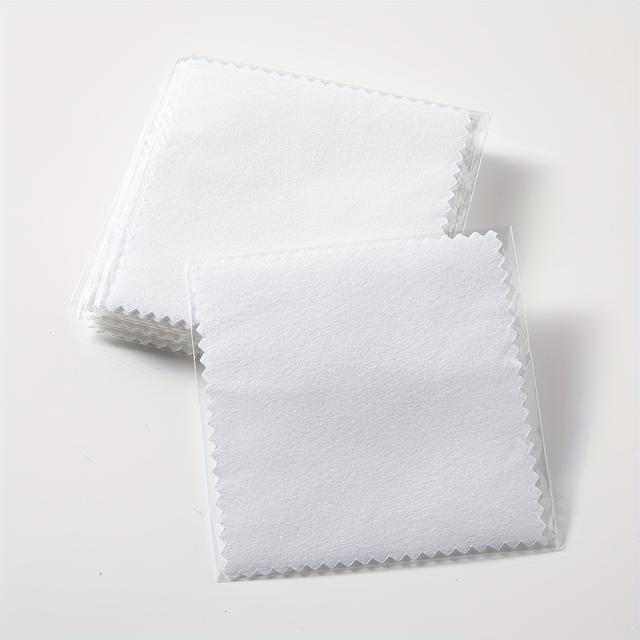 TEMU 50pcs/pack 8x8cm White Gray Blue Green Rose Cloth Silvery Color Cleaning Cloth Soft Wiping Cloth For Silvery