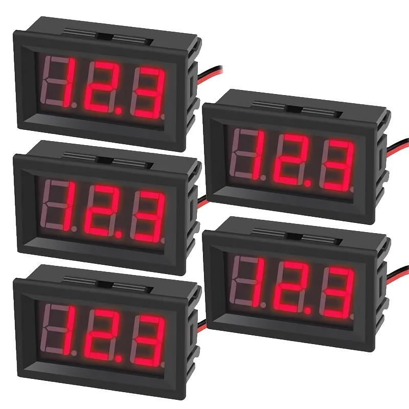 TEMU 1/5pcs Digital Voltage Display 0.56" Two-wire 3v-30v Led Voltmeter Display Voltage Tester Meter Red/blue/green