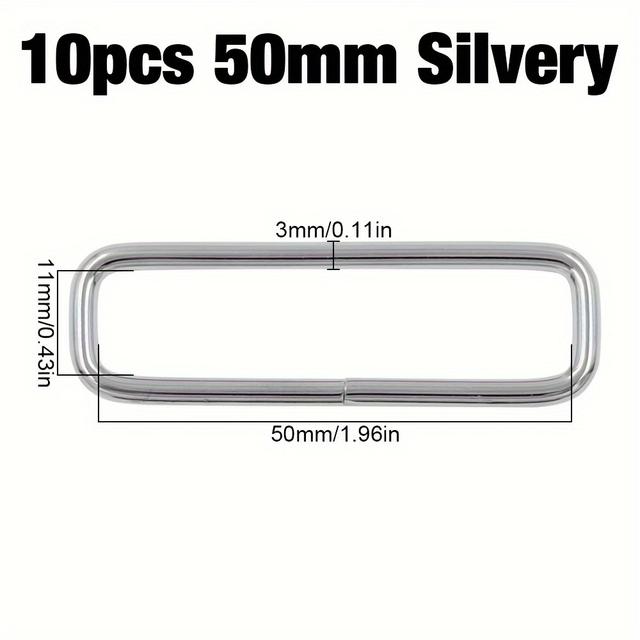 TEMU 10/12pcs Metal Rectangle Ring Adjustable Belt Ribbon Handbag Strap Bag Hardware Sewing Collar Buckles