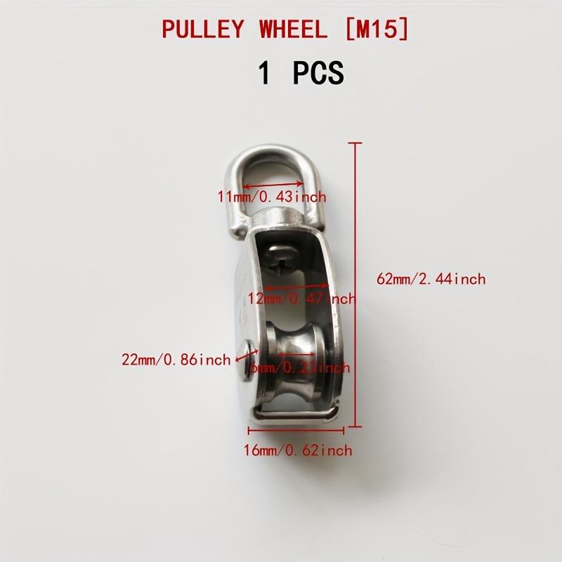 TEMU M15/m25/m32 Pulley Wheels - Travel Wire Pulleys - Traction Wheels - Steel Wire Rope Pulleys - Axle Rotating Hook Single Pulley