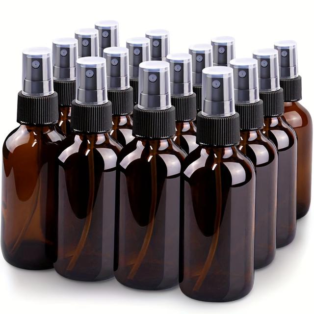 TEMU Set Of 16, Amber Glass Spray Bottles, 4oz Fine Mist, Small Refillable Containers For Watering Plants And Cleaning