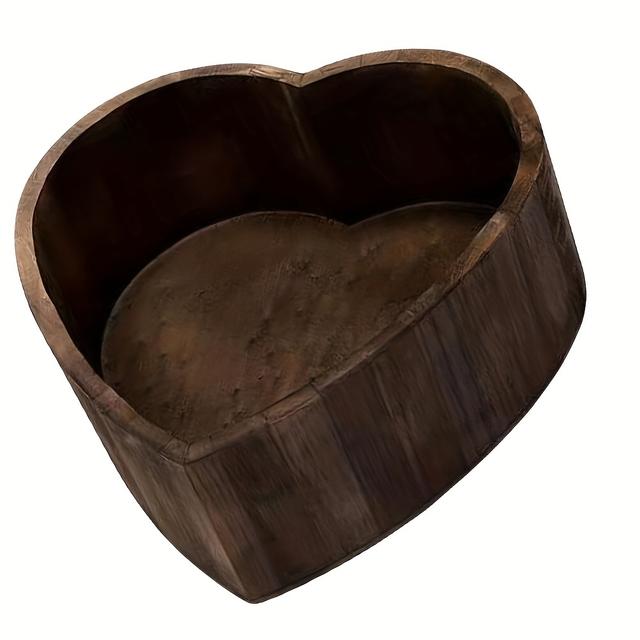 TEMU Heart-shaped Photography Prop - Solid Wood Box For 's First Photo Shoot
