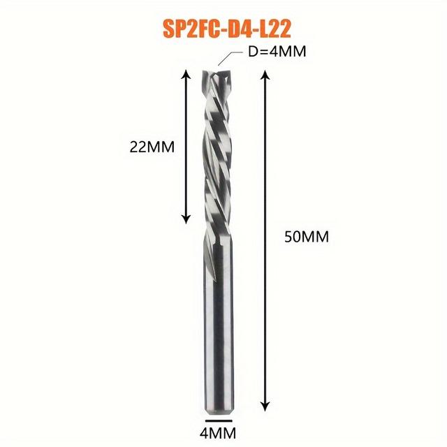 TEMU Dreanique 1pc Cnc Milling Cutter Cut 2 Flutes 1/8 Inch, 4mm, 5mm, 6mm, 1/4 Inch, 8mm, 10mm, 12mm, 1/2 Inch Milling Bit Spiral Carbide Milling Tool, Woodworking Bits End Mill Cutter