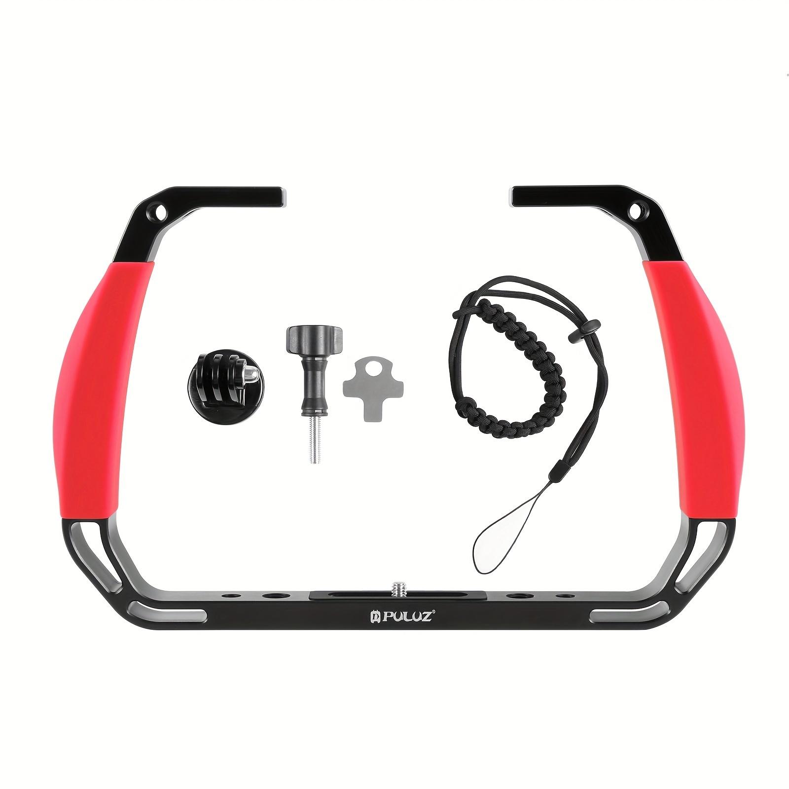 TEMU Puluz Dual Silicone Handles Aluminium Alloy Underwater Diving Rig For , Dji Action, And Other Action Cameras