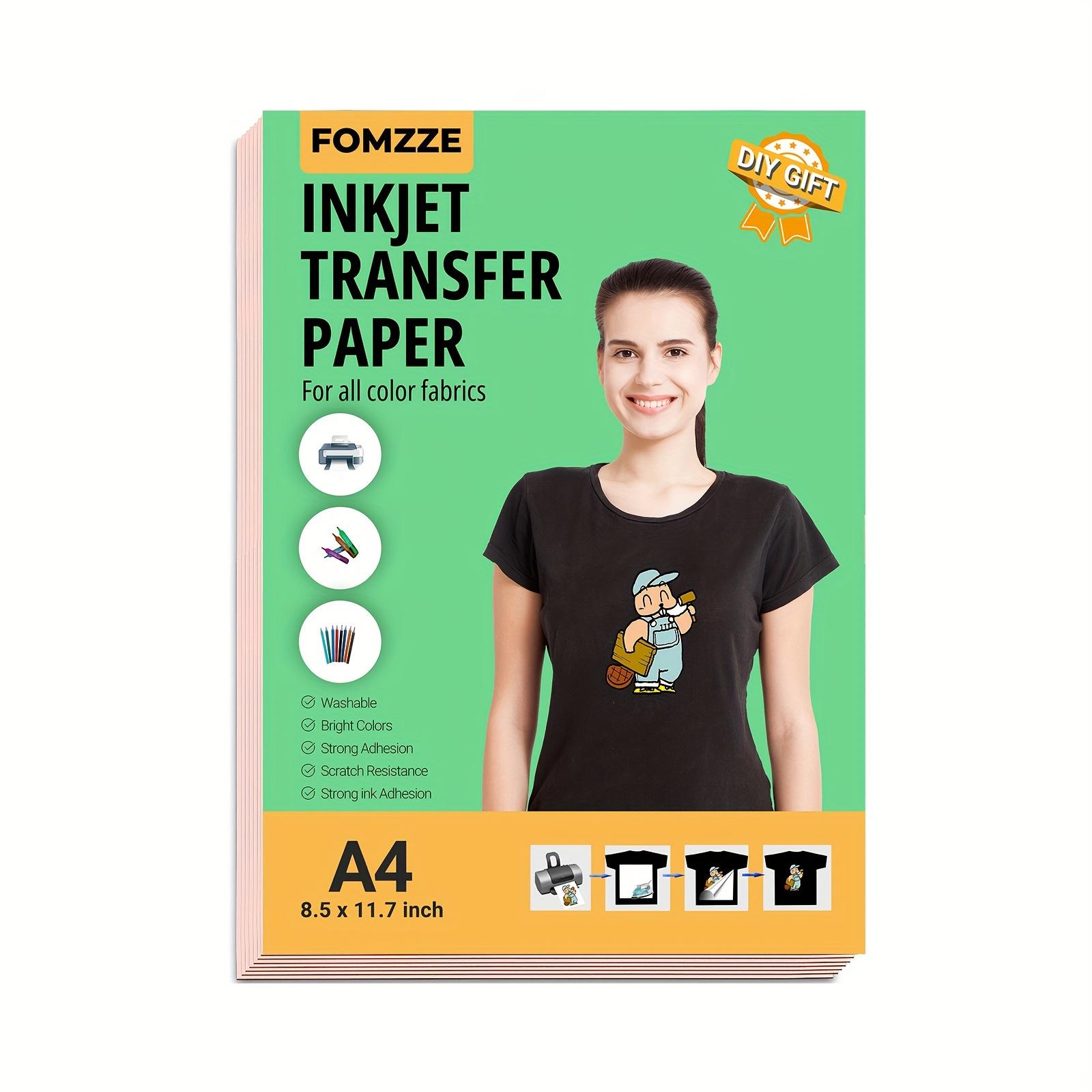 TEMU 10/20 Ark Stryk-på Värmeöverföringspapper Speciellt för Svarta och Mörka T-shirts, Utskrivbart Värmeöverföringsvinyl för Alla Bläckstråle- & Laserskrivare, 8.5x11", Lämpligt för i Alla Färger