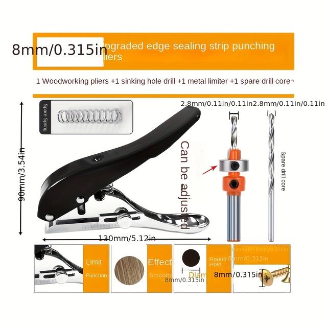 TEMU Hand-held Punching Machine New Banding Punch Flat Woodworking Punching Pliers Metal Handle Smooth And Not Easy To Break