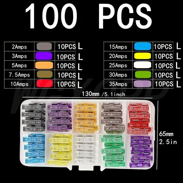 TEMU 50/100/120/280/306pcs Automotive Fuse Combination Kit, Mini/small/medium, Fuse Blade Style For Marine·car·truck··fuse Replacement 2a 3a 5a 7.5a 10a 15a 20a 25a 30a 35a