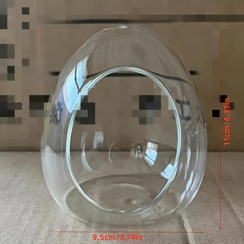 TEMU Elegant Egg-shaped Glass Terrarium - Succulents, Hydroponics & Moss Gardens - Decor