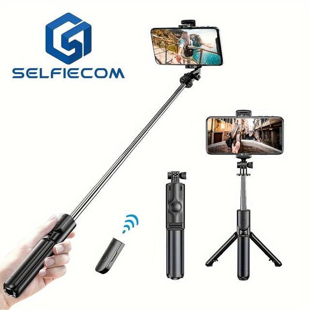 TEMU Wireless Remote Control Selfie Stick Tripod, Suitable For Iphone, Android, And For Expandable 360° Phone Holder