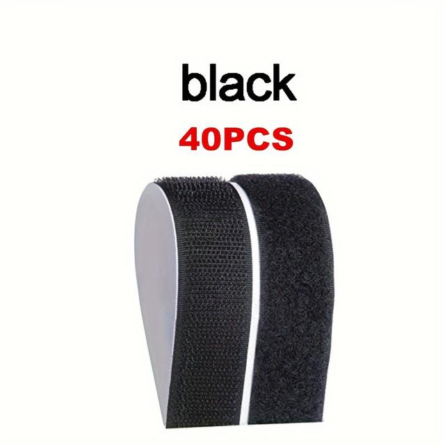 TEMU 40/60pcs Self-adhesive Hook And Loop Strips, Double Sided Interlocking Tape, Sticky Back Tape, Heavy Duty Mounting Strips For Home Or Office Use - Holes And Screws, 8x2cm/3.12x0.79inch
