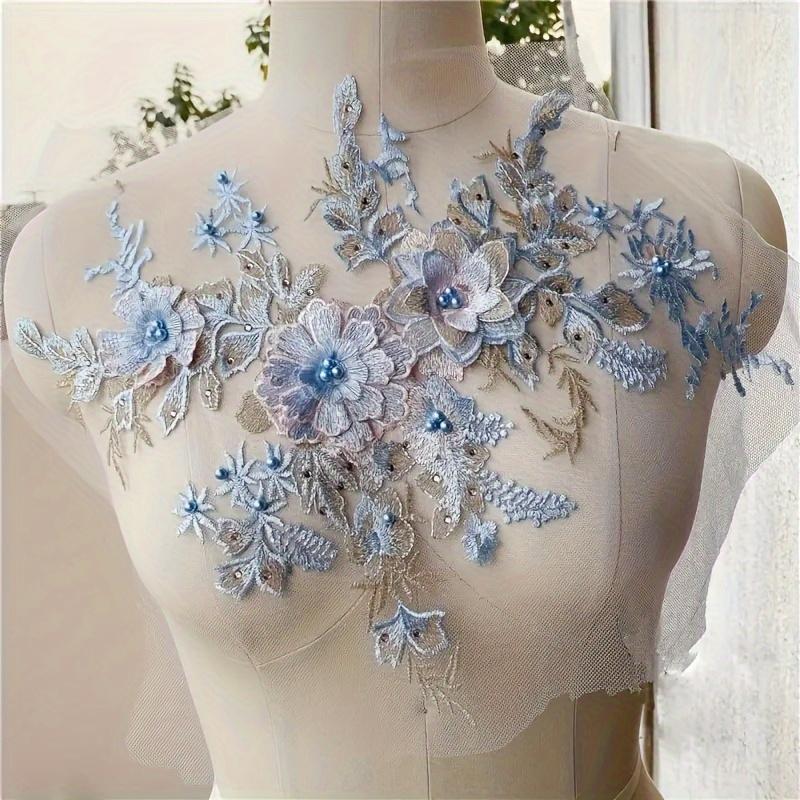 TEMU 1pc Sewing Bead Three-dimensional Flower Embroidery Lace Applique Wedding Dress Accessories