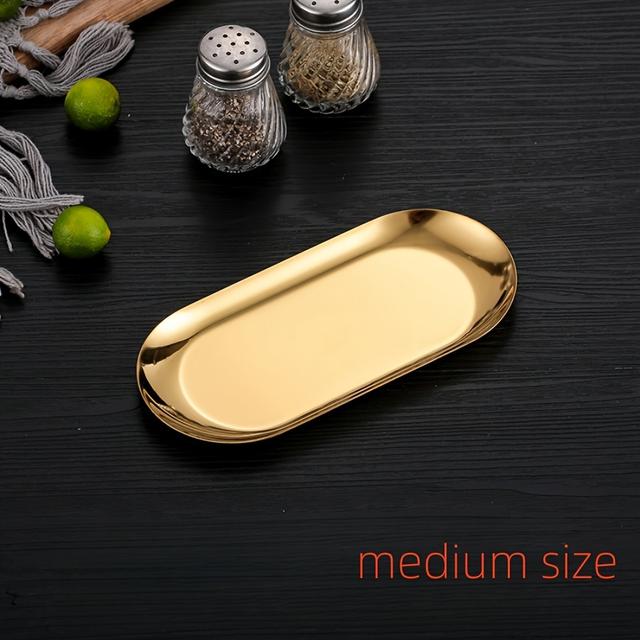 TEMU Korean-style Stainless Steel Serving Plate For Snacks And Appetizers, Thickened Tray For , Mini Plates For Fries And Chicken Wings