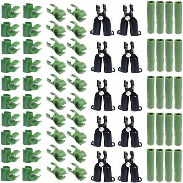 TEMU 11 mm 70 szt. Regulowane klipsy do trellis, złączka, mocowanie, plastikowe złączki do roślin, paliki, ogrodowe plastikowe złączki, klipsy mocujące