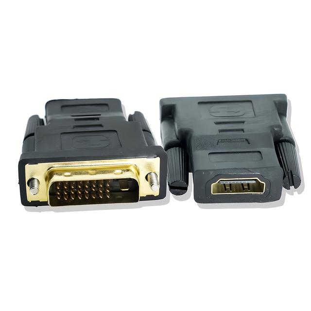 TEMU Dvi Male 24+1 Pin To Hdtv Female Adapter Dvi 24+1 Male To Hdtv Female Converter Adapter Dvi-d ()