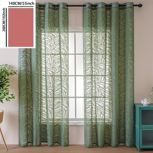 TEMU 1 rideau perforé à grandes feuilles