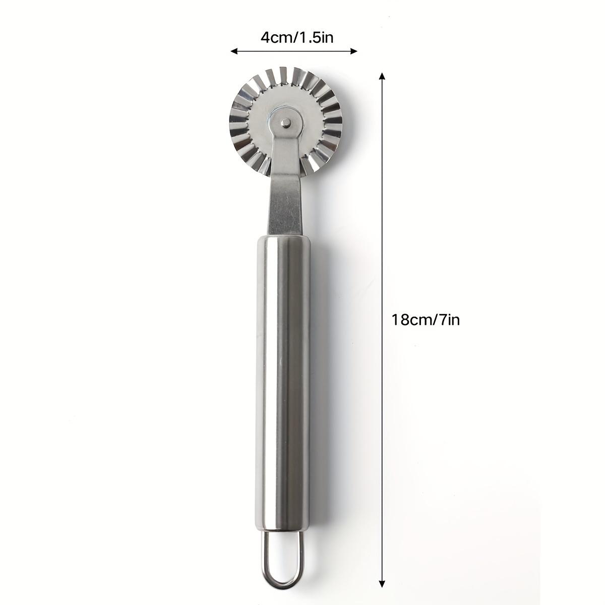 TEMU 1pc Stainless Steel Pizza Cutter With Serrated Edges & Round Handle - Heavy-duty 430 Stainless Steel Baking Tool For Homemade Pizza, Pastries,