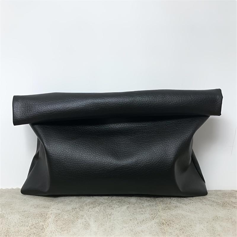 TEMU A Sleek, Monochrome Clutch For Of Soft, Perfect For Evening Events. This Trendy Envelope Bag Offers Ample Space And Is Ideal For Party, Available In Black