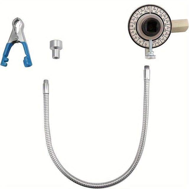 TEMU Jauge d'Angle de Couple de Transmission 360° Réglable, Ensemble de Clés à Couple de Transmission 1/2" avec Bras de Pince Flexible, Outil de Mesure Professionnel