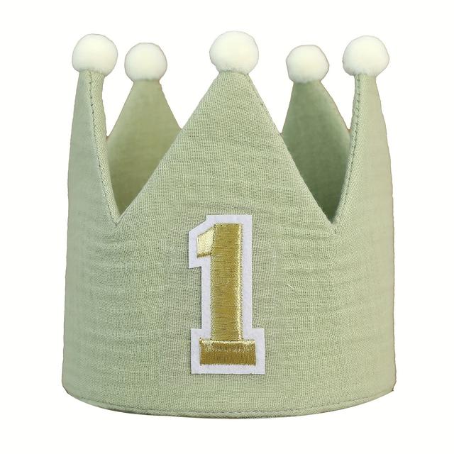 TEMU 1pc Handmade Boho Green Birthday Crown Hat Is Suitable For Birthday Decorations, Holiday Decorations, Studio Shooting Props, Party Favors And Party Hair Decorations
