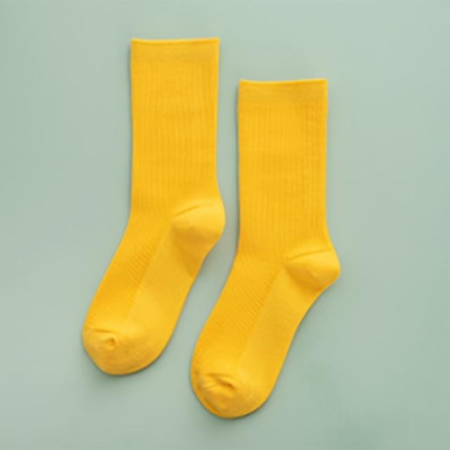 TEMU Colores Caramelo, Calcetines de Media Caña de Otoño e Invierno de Color Sólido para Mujer, Calcetines de , Estilo Ins