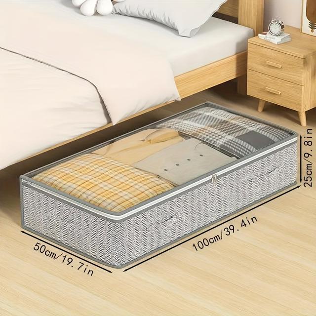 TEMU Simple Bed Bottom Storage Bag, Casual & Dust-proof Quilt Storage Box, Foldable Large Capacity Household Bag
