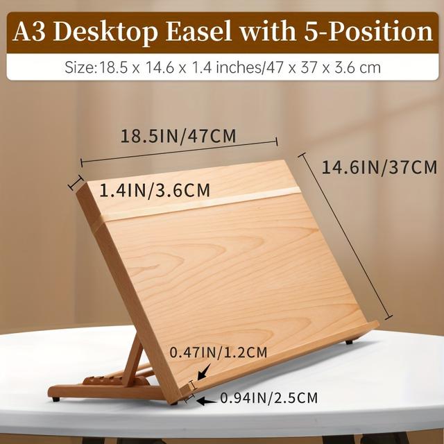 TEMU Soporte de Mesa 5 Posiciones, de Madera para , Manualidades, Pintura, Fiestas, Lienzos, Fotos, Dibujo, Decoración, para Aula, Hogar, Estudio, , Principiantes y Adultos