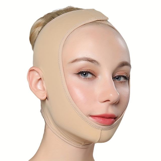 TEMU Face Mask, V Face Double Chin Adjustable & Breathable Fabric For , Home Spa & Beauty Routine