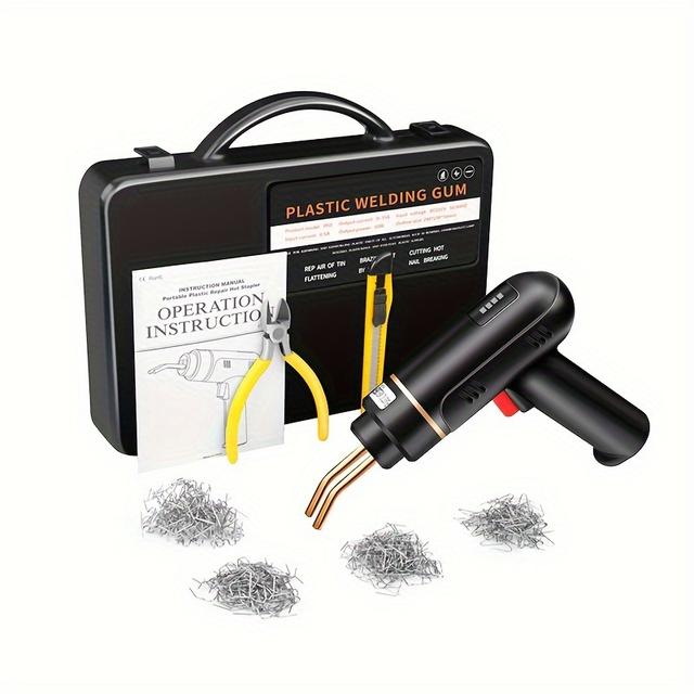 TEMU 200W ماكينة لحام بلاستيك قابلة للشحن - طقم إصلاح مصدات السيارات ومحاك لتصليح البلاستيك وإصلاح المصدات