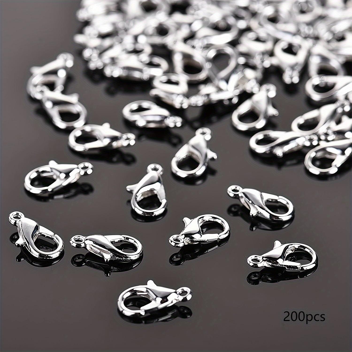TEMU 200 Piezas de Cierres de Langosta Plateados para Manualidades Decorativas, Tamaño de 12 mm, Artesanías Hechas a Ideales para Diversas Fiestas como de San Valentín y de la