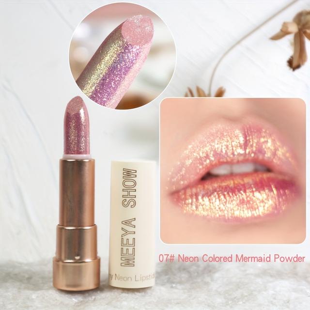 TEMU Glitter Metallic Shimmer Lipstick With , Shiny Gilded Lipstick In Nude Brown/peach Pink/pink Golden/metallic , Versatile For , Cosplay Princess, And Natural Makeup