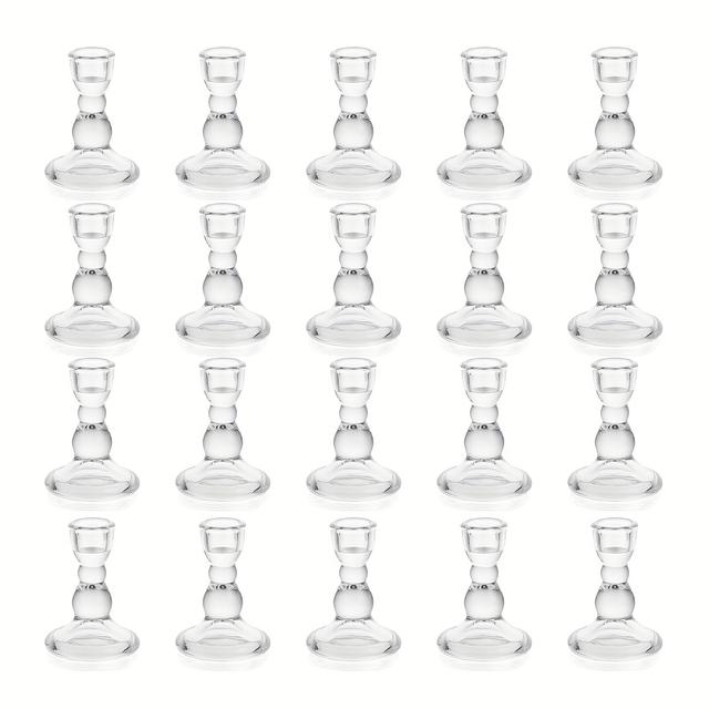 TEMU 4er-Pack/20er-Pack - Kürbisförmiger Glas-Kerzenhalter - Transparent