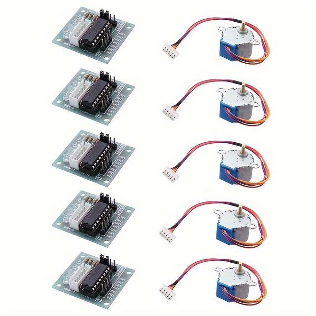 TEMU 5 Sets 28byj-48 Uln2003 5v Stepper Motor + Uln2003 Driver Board Compatible With
