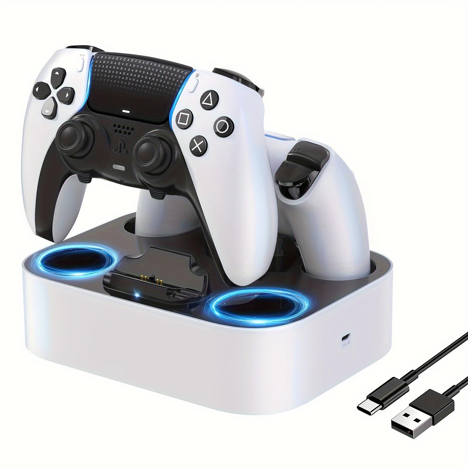 TEMU For Dual Controller Charging Station For Ps5 & For Edge Controller | Fast Charging Dock Stand With Cable, Usb Powered, Plastic Material, Compatible With For Edge Controller