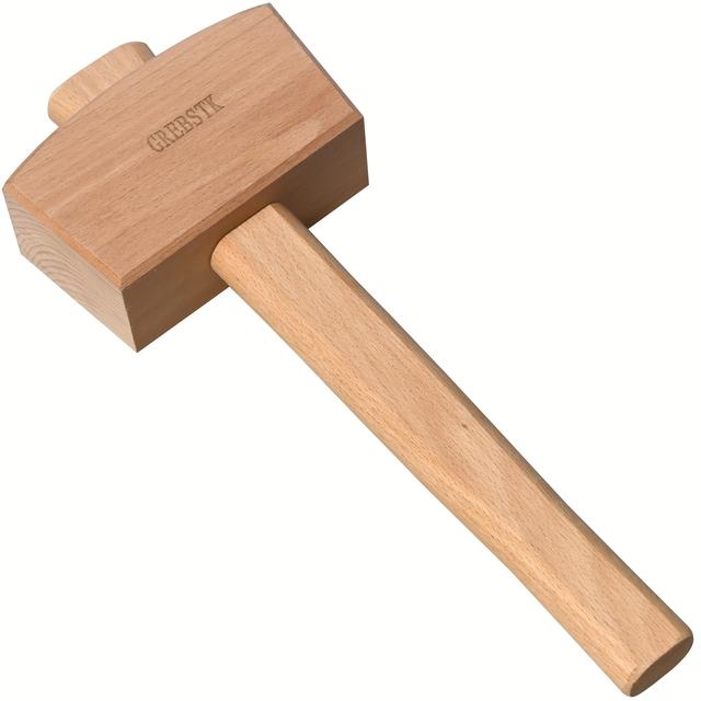 TEMU Grebstk Wooden Mallet For Woodworking, Chisels, Ice , And Tile Installation - Durable Handcrafted Hammer, Non-electric Hand Tool For Diy And Home Use