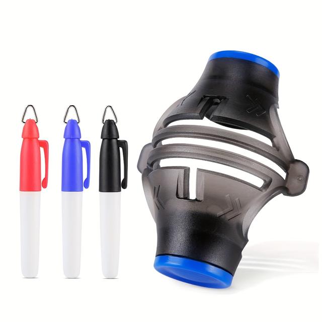 TEMU Huaen Quality 360-degree Birdie Liner Drawing Alignment Tool Kit - 360-degree -line Golf Marker Stencil With Gift Box Including 3 Colored Marker Pens -