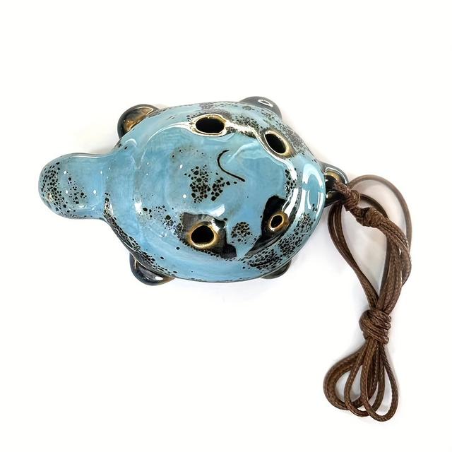 TEMU Single Pack Small Turtle Ocarina, Cartoon Ocarina, Educational Kiln Transformation Series, 6-hole Ocarina.